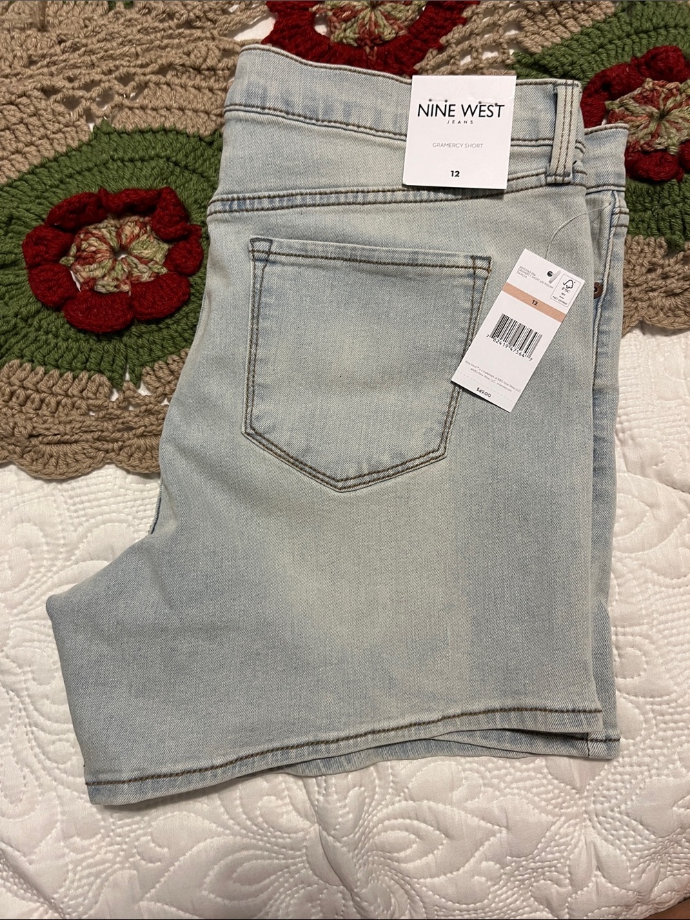 Nine West Light Blue Gramercy Women's Jean shorts